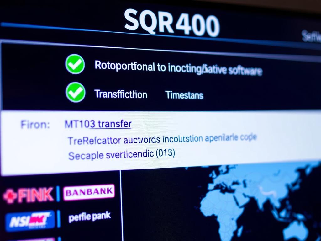 SQR400 Bank Flashing Software showing a successful transaction confirmation screen