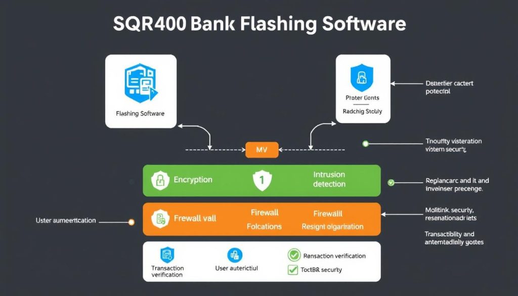 Security features of SQR400 Bank Flashing Software showing encryption and protection layers