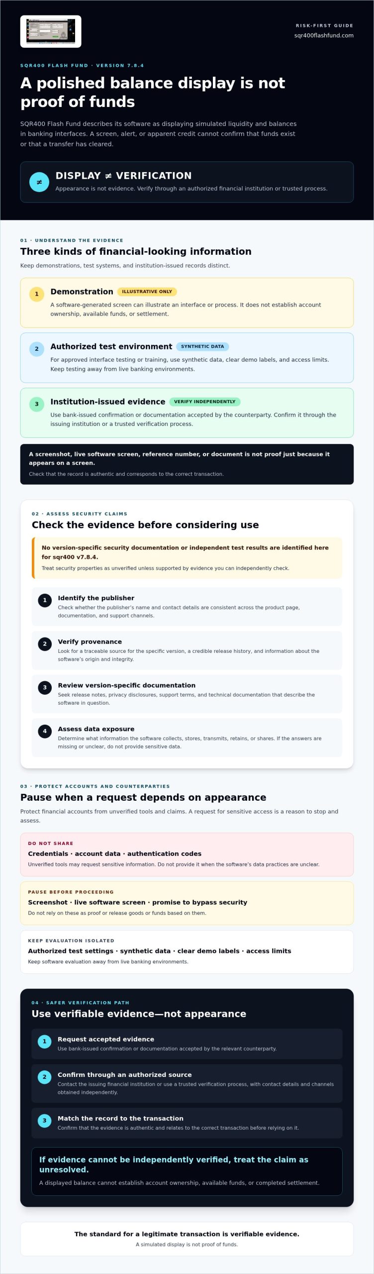 SQR400 v7.8.4: How to Assess Financial Presentation Tool Security