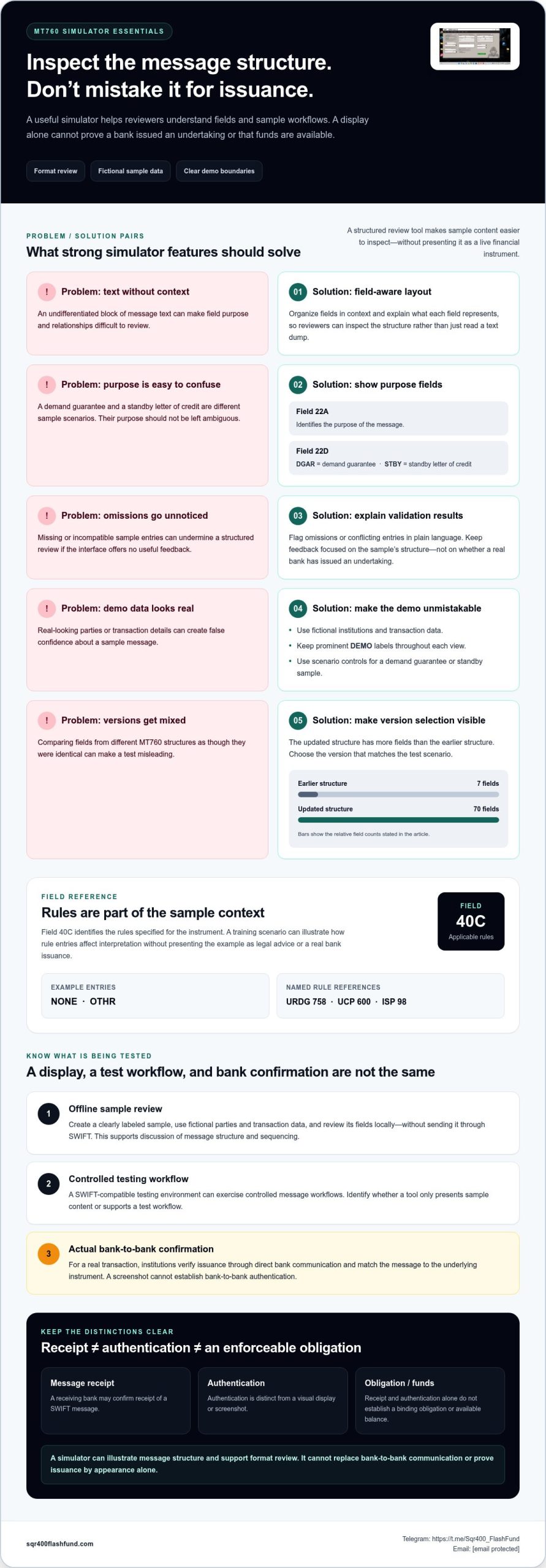 Swift MT760 simulation tools: How messages work and what risks to consider